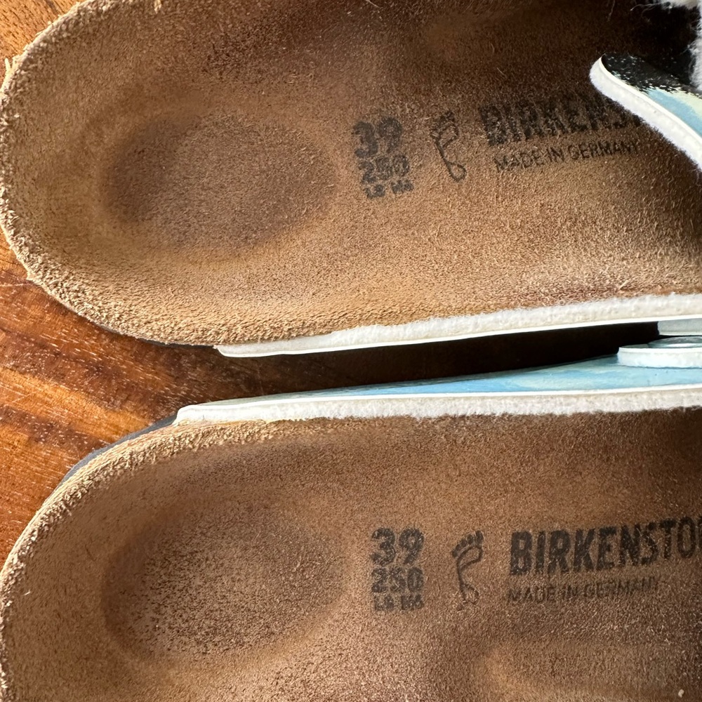 Birkenstock Boston Magritte House Black & Blue Painted motif Clogs‎ 39 Reg width - Picture 2 of 3